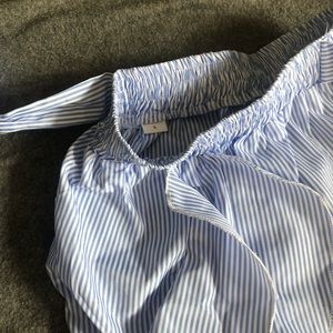 Blue and white striped pants